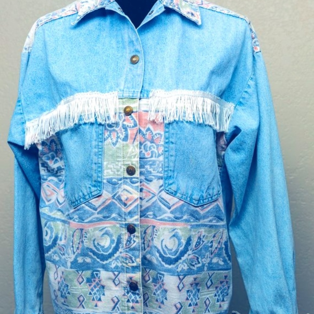 Old-fashioned-Vintage-Ladies-Denim-Shirt-Jacket